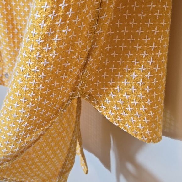 Anthropologie Isadora Long Sleeve Top Size Small Button Back Mustard Wool Blend - Picture 11 of 11